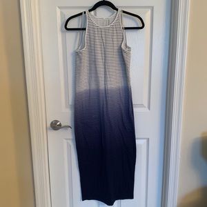 Athleta Sunkissed Midi Dress Indigo Stripe - sz M